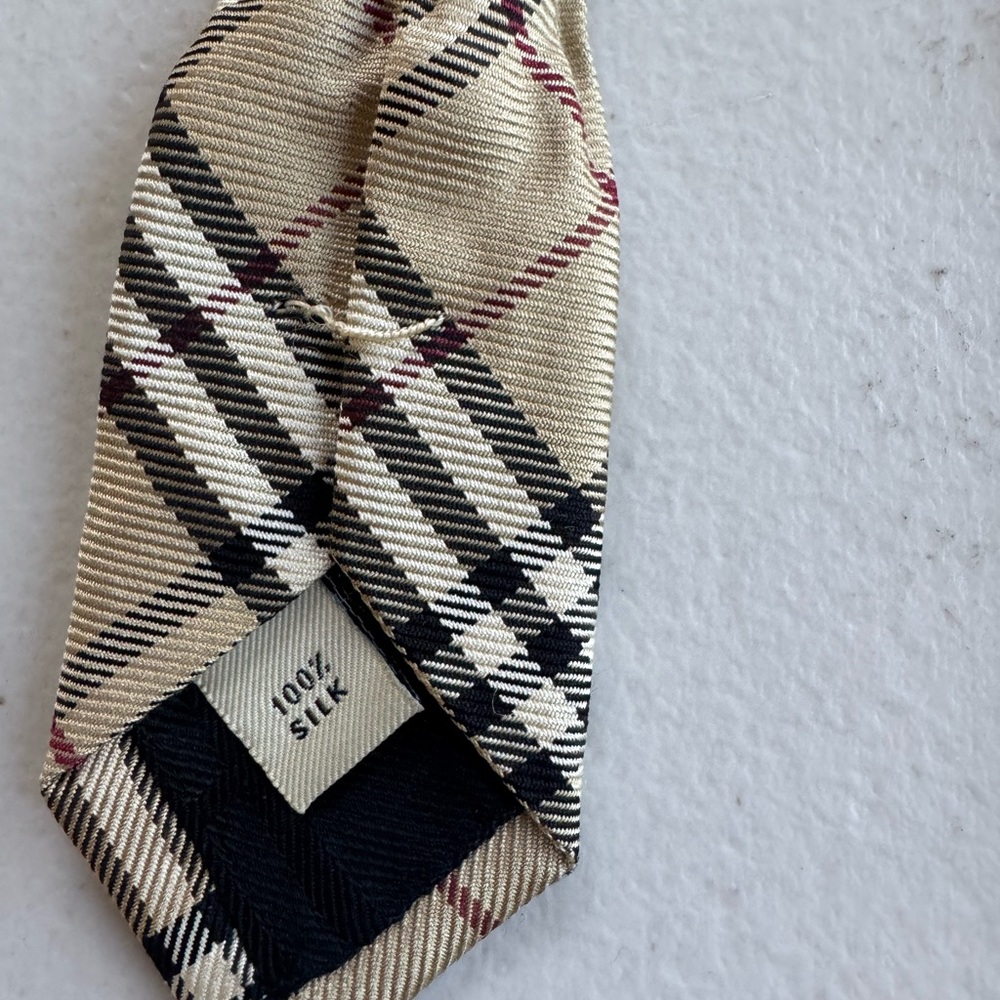 Burberry Beige Checkered Tie - Picture 3 of 6